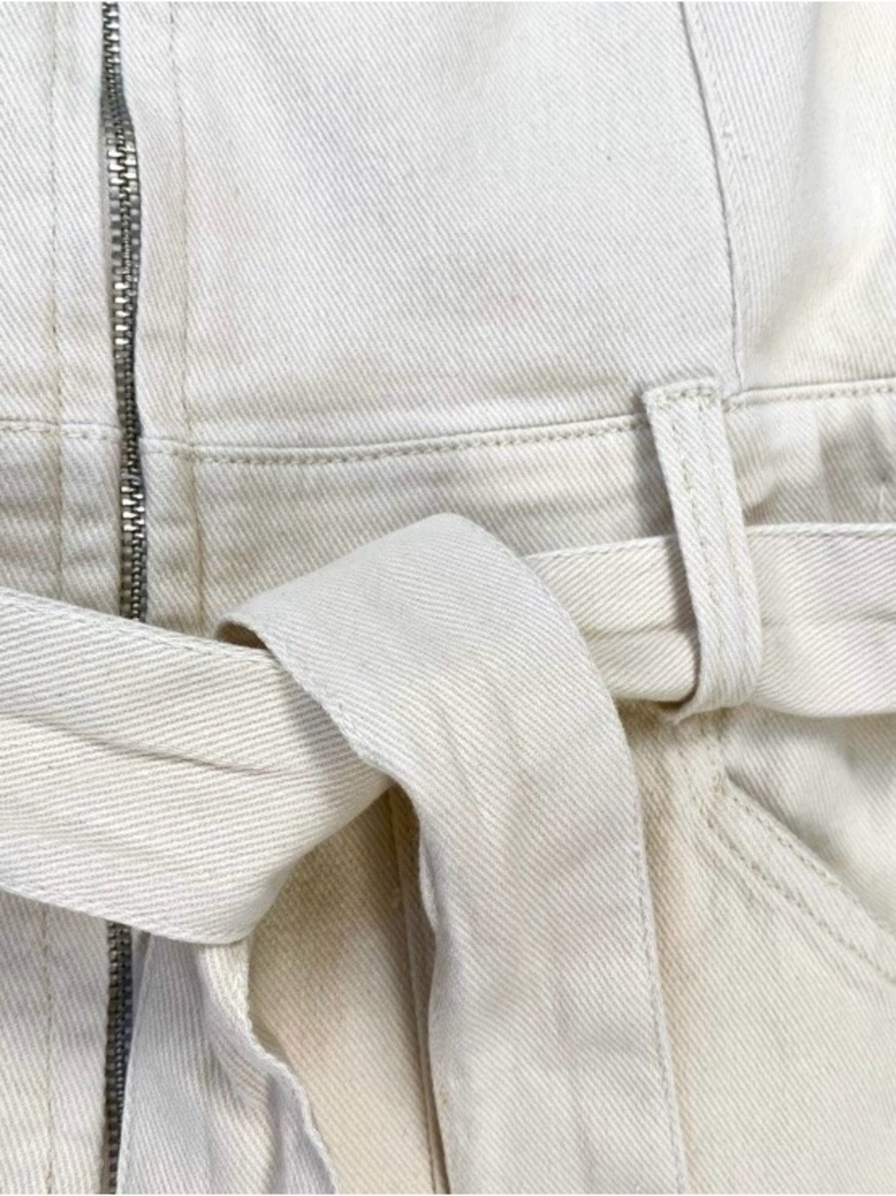 Skies Are Blue NWT Utility Denim Jumpsuit in White, Sizes XS and XL - Picture 9 of 11